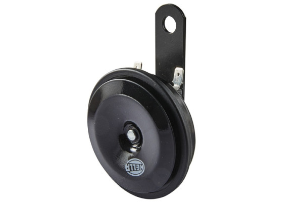 HELLA Horn - M28 - 12V - 110dB(A) - Frequenzbereich: 400Hz - Hochton - Gehäusefarbe: schwarz - Flachsteckanschluss, 3AL 007 425-791