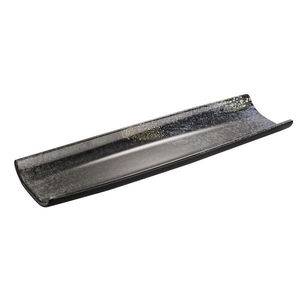 APS Tablett / Sushiboard UMI - Melamin schwarz, 41 x 13 cm, stapelbar, spülmaschinengeeignet, 85563