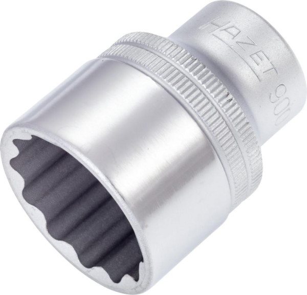 Hazet Steckschlüsseleinsatz, Doppelsechskant, Vierkant hohl 12,5 mm (1/2 Zoll), 27 mm, Mit Rändelung, 900Z-27