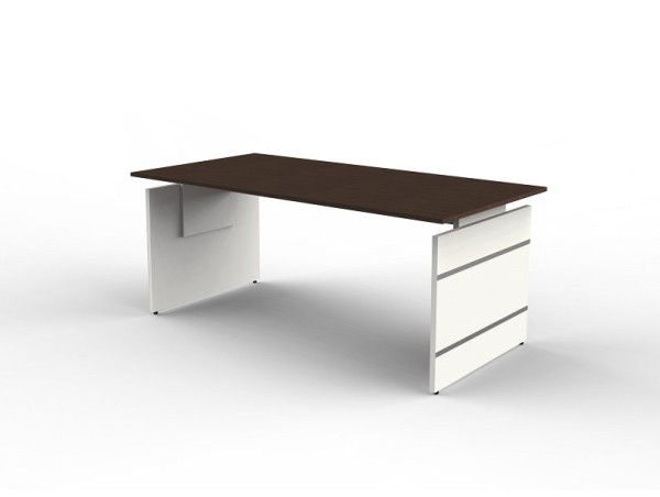 Kerkmann Höhenverstellbarer Wangenschreibtisch, Form 4, B 1800 x T 800 x H 680-760 mm, Wenge, 114424.1