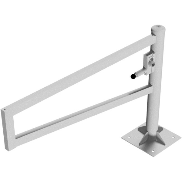 Stein HGS Wegesperre 360° drehbar, 1500 mm / ohne Farbe, DK nach DIN 3223, inkl. Dreikantschlüssel, zum Aufdübeln mit Bodenplatte (360x360mm), 4013.15fp