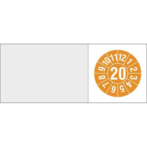 SafetyMarking Kabelprüfplakette - mit Jahresfarbe, Jahreszahl: 19, Jahr der Prüfung: 20, BxH 5x2 cm, Folie, selbstklebend, VE: 16 Stück/Bogen, 30.3700-19