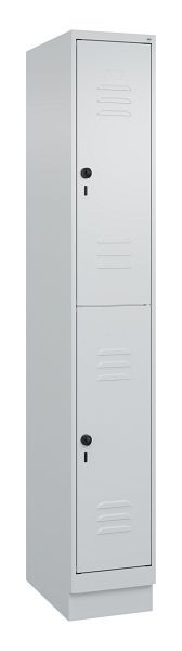 C+P Doppelstöckiger Spind Classic PLUS, Sockel, 1950x300x500mm, 7035/7035, 080320-10 S10009
