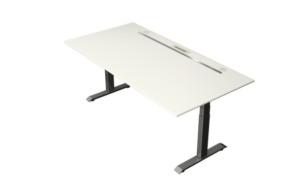 Kerkmann Steh-/Sitztisch Move boost 4 2000 X 1000 elektrisch höhenverstellbar von 640-1290 mm, Anthrazit/Weiss, 10440910