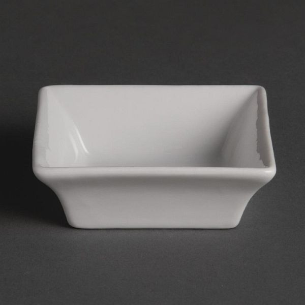 Olympia Whiteware viereckige Amuseschälchen 7,5cm, VE: 12 Stück, Y136