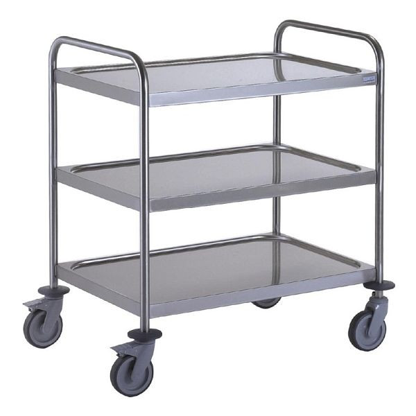 Tournus Servierwagen 3 Ablagen, 80 x 53 cm, Edelstahl, GL886