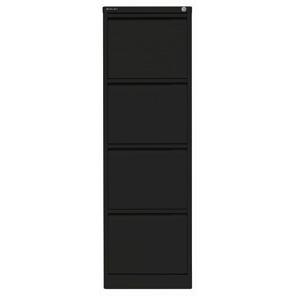 Bisley Hängeregistraturschrank, einbahnig, 4 HR-Schubladen, 133 schwarz antibakteriell, 3643133
