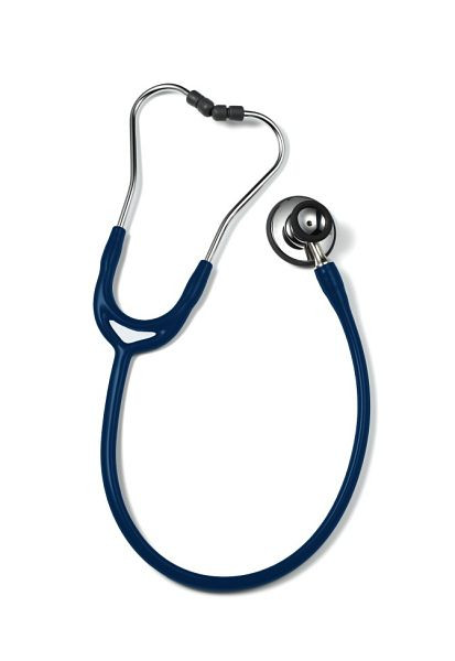 ERKA Stethoskop für Erwachsene mit soft Ohroliven, Membranseite (Dual-Membrane) und Trichterseite, Zweikanalschlauch Precise, Farbe: Navy blau, 531.00020