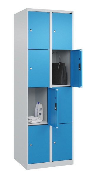C+P Schließfachschrank Evolo PLUS, 8 Fächer, 1850x600x500mm, 7035/5012, 049000-204 S10007