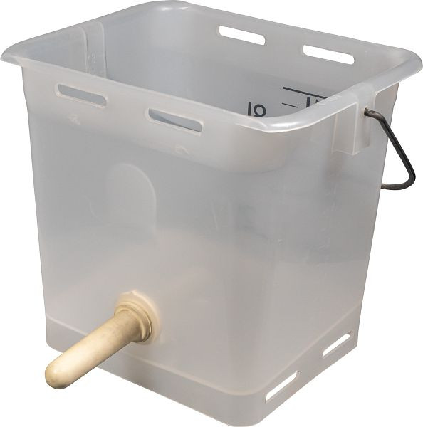 Patura Nuckel-Tränkeeimer 13 l transparent komplett mit Sauger, hart und 1-Click-Ventil, 361452