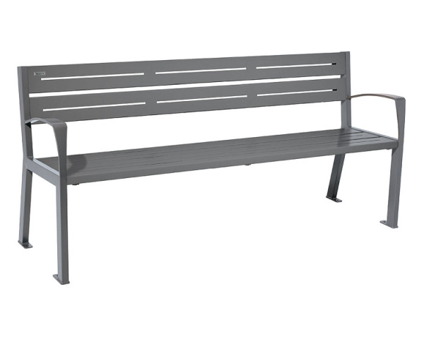 Procity Sitzbank Silaos® 5 Leisten, 100% Stahl, Mit Armlehne, Ein- Oder Zweifarbirg, Procity Grau, 209516.GPRO