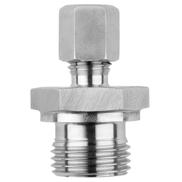 JUMO Rohrverschraubung, G1/4, 6,0mm, Edelstahl 1.4571, PTFE-Klemmring, 260 °C, 00049711