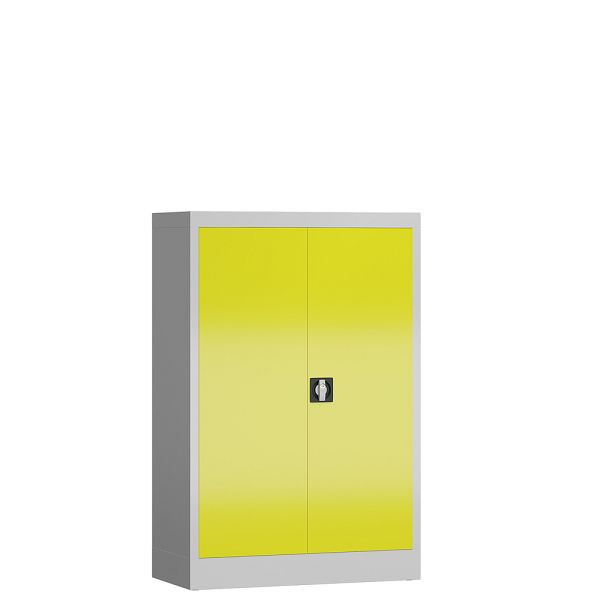 Lüllmann ClassiX Flügeltürenschrank, 1200 x 800 x 380 mm, lichtgrau/zinkgelb, X-530296