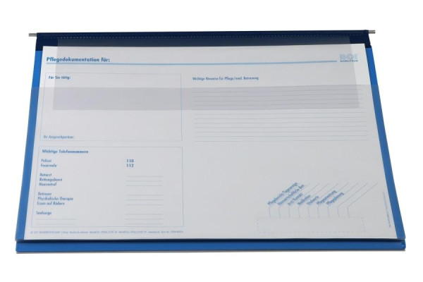 BOI 2-Deckel-Planettentasche, blau, SA-P.2, innen mit Langaußen-Heftung, 9208-00309