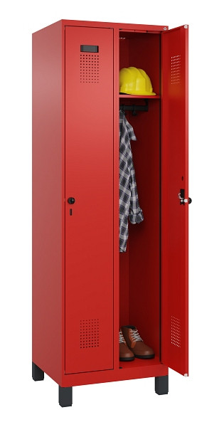 C+P Spind Evolo PLUS, mit Füßen, 2 Abteile, 1950x600x500mm, 3020/3020, Verschluss Drehriegel, Ablageböden 2, 049010-20 S10025