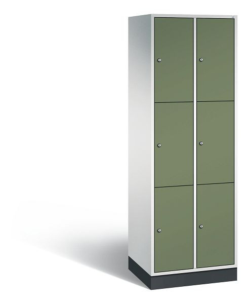 C+P Schließfachschrank Intro, 6 Fächer, H1950xB620xT490 mm, Grau/Resedagrün, 8370-201 S10049