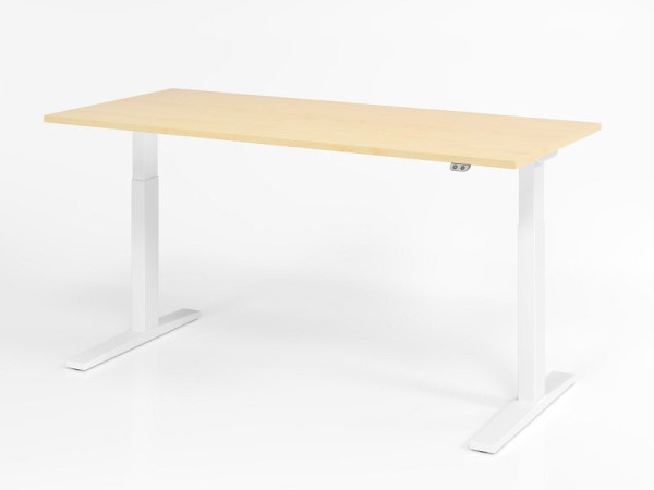 Hammerbacher Schreibtisch XMKA19, 180 x 80 cm, Platte: Ahorn, 25 mm dick, ABS-Dickkante, Rechteckform, Weiß, VXMKA19/3/W