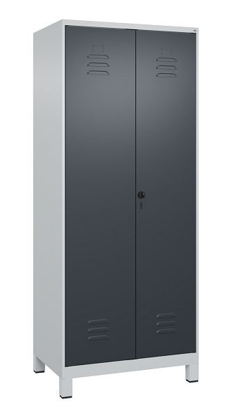 C+P Mehrzweckschrank Classic PLUS, Wäsche-/Kombispind, Füße, 2 Abteile, 1950x800x500mm, 7035/7016, Drehriegel, 080610-22 S10008