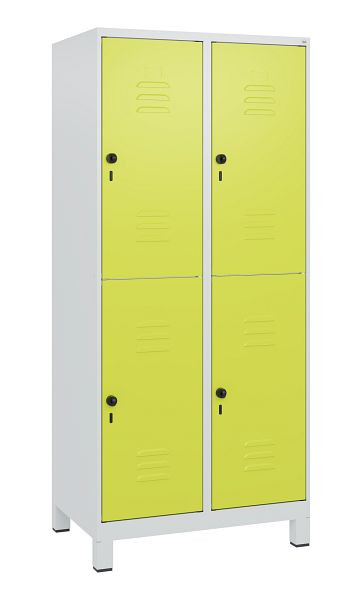 C+P Doppelstöckiger Spind Classic PLUS, Füße, 2 Abteile, 1800x800x500mm, 7035/0024, Drehriegel, 0803107-22 S10010