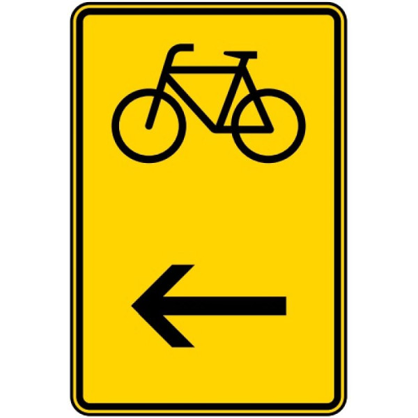 Stein HGS Wegweiser für Radverkehr hier links Nr. 422-16, 600 x 900 mm, RA2, Flachform 2 mm, 422-16-221