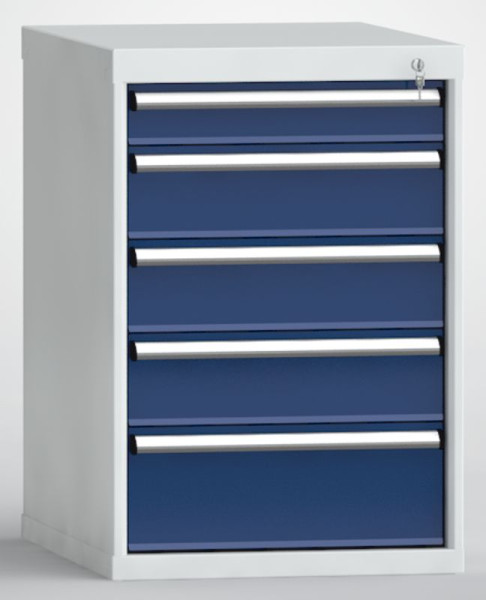 KLW Schubladenschrank H: 850 mm B: 572 mm T: 750 mm, Einbaumaß: 750 mm Einteilung: 27x36 Einheiten, mit 5 Schubladen, SEB0850-05NP-007