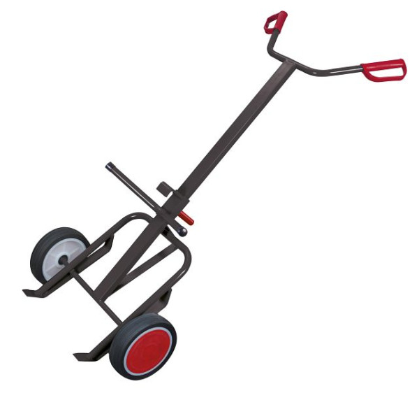 VARIOfit Fasskarre, Außenmaße: 735 x 1.600 x 410 mm, RAL 7016 anthrazitgrau, Radsatz: Vollgummibereifung, fk-1102/AG