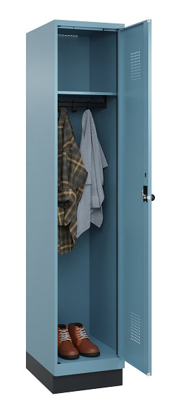 C+P Spind Evolo PLUS, mit Sockel, 1 Abteil, 1950x400x500mm, 0010/0010, Verschluss Drehriegel, Ablageböden 1, 049020-12 S10021