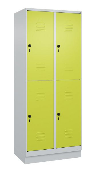 C+P Doppelstöckiger Spind Classic PLUS, Sockel, 2 Abteile, 1950x800x500mm, 7035/0024, 080320-22 S10010
