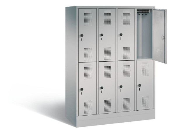 C+P Spind doppelstöckig Evolo, H1600xB1190xT500mm, Farbe: Weißaluminium, 483206-40 S10109