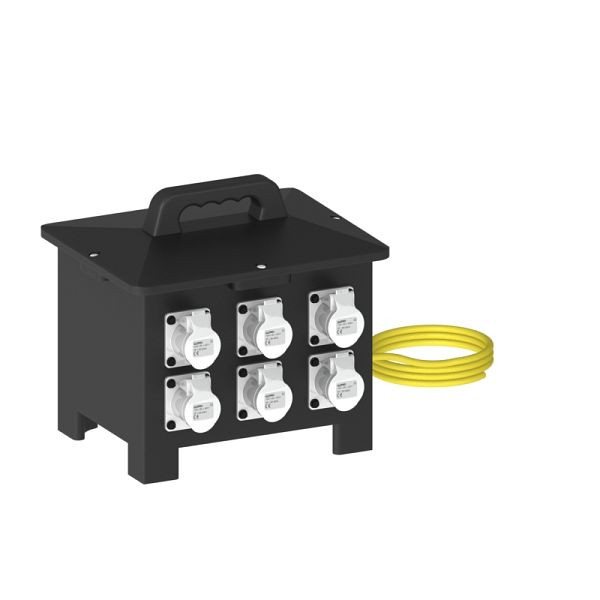 ELSPRO Mobiler Sicherheitstransformator AACHEN, 2500 VA, Steckdosen: 6 CEE 42 V 16 A 2 p, 3980104