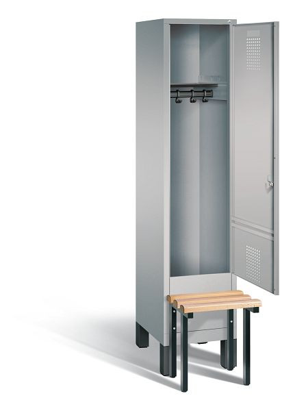 C+P Garderobenschrank Evolo, H1850xB420xT815mm, Farbe: Weißaluminium, 48030-12 S10093