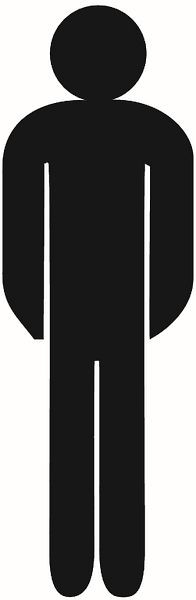 Schilder Klar WC-Kennzeichnung Ausgestanzte Symbole: Herren, 40x120 mm Folie selbstklebend, 3201/00