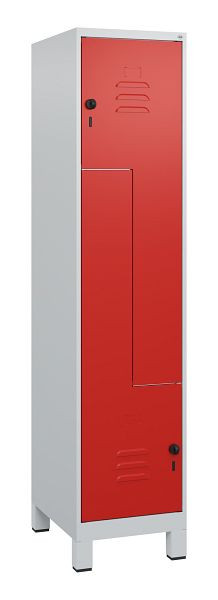 C+P Z-Spind Classic PLUS, Füße, 2 Abteile, 1800x400x500mm, 7035/3020, Drehriegel, 0800137-122 S10002