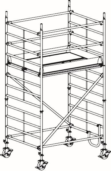 HYMER Fahrgerüst, Bühnenlänge 1,90 m, Rahmenteilbreite 1,50 m, Reichhöhe 4,40 m, 847304