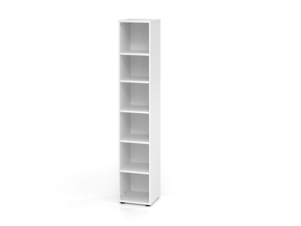 Hammerbacher Regal schmal 964RE, 6 OH, Korpus: Weiß, 40 x 40 x 215,4 cm (BxTxH), V964RE/W