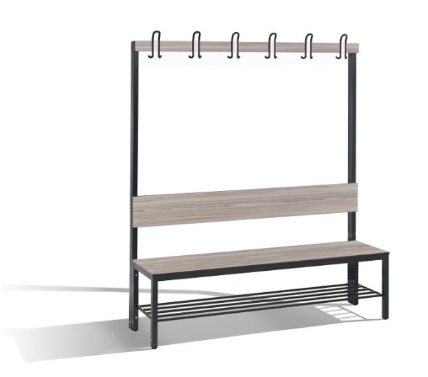 C+P Garderobenbank mit Rückenlehne, Basic Plus, H1650xB1500xT407mm, 8061-110 S10003