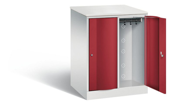 C+P XL-Schließfachschrank Resisto, H1077xB772xT640mm, Farbe: Lichtgrau / Rubinrot, 8271-273 S10048