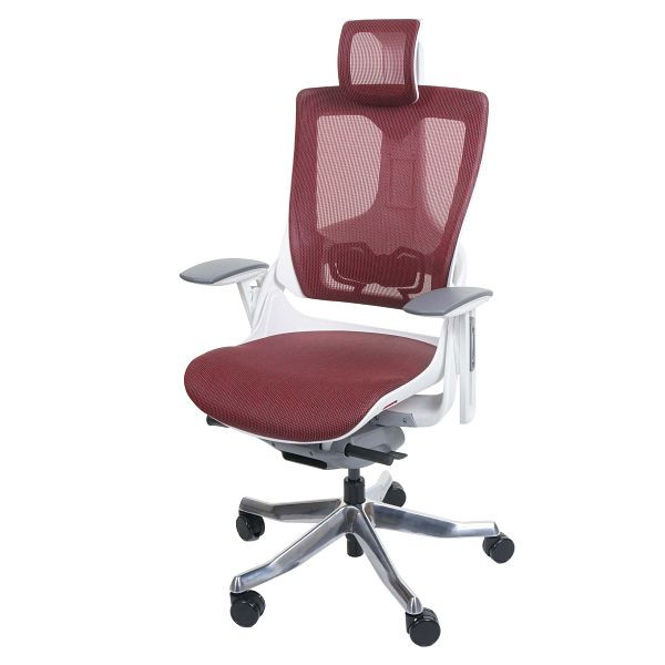 Mendler Bürostuhl MERRYFAIR Wau 2, Schreibtischstuhl Drehstuhl, Polster/Netz, ergonomisch, rot, 105662