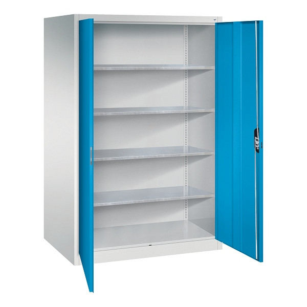C+P Flügeltürenschrank Acurado, H1950xB1200xT800mm, 7035/5012, Traglast 70 kg, 8934-00 S10360