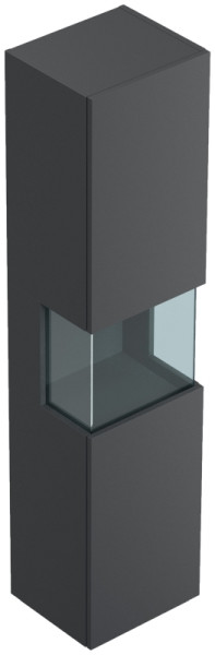 Posseik Limes Badezimmer Hochschrank 150cm Softclose zur Wandmontage Glaselement grafit, PN0006X0000003DE