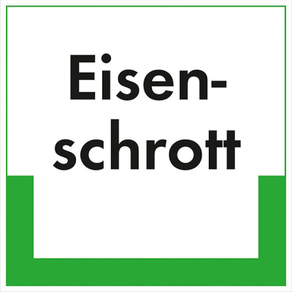 Stein HGS Kennzeichnungsschild Eisenschrott, 100x100mm/Folie,selbstklebend/ umweltschonend, 35.6661