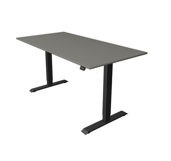 Kerkmann Sitz-/Stehtisch B 1600 x T 800 mm, elektrisch höhenverstellbar von 740-1230 mm, Grafit, 10181612