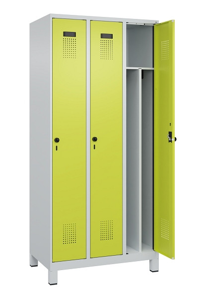 C+P Spind Evolo PLUS, mit Füßen, 3 Abteile, 1950x900x500mm, 7035/0024, Verschluss Drehriegel, 049010-30F S10015