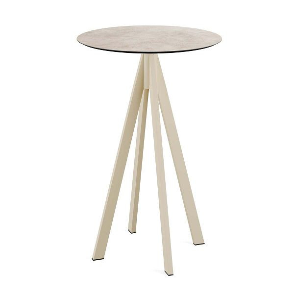 Feros Infinity Stehtisch Sand gestell + Moonstone HPL Ø70 cm, 120061370