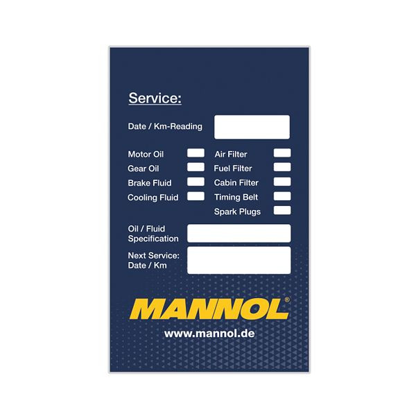 MANNOL 1804 Oil Service Sticker, MN1804, 4036021015040