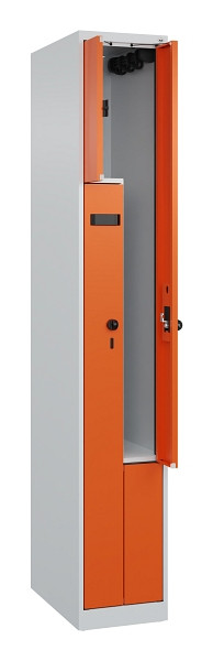 C+P Z-Spind Evolo PLUS, 2 Fächer, 1850x300x500mm, 7035/2004, Drehriegel, 049003-102 S10005