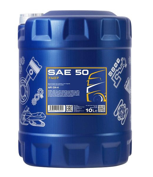 MANNOL Einbereichsmotorenöl 7407 SAE 50, VE: 10 l, MN7407-10