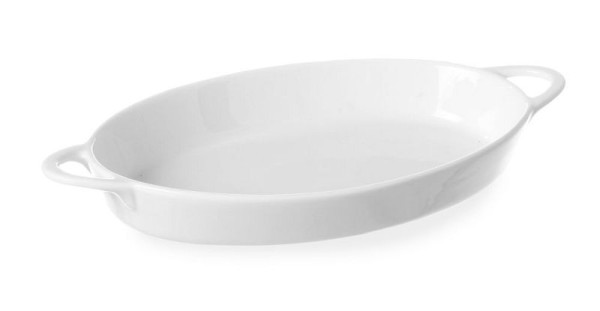 Hendi Ofenform Porzellan mit Ohrengriffen, oval, LxBxH: 215x140x35 mm, 784013
