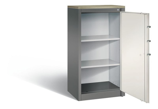 C+P Feuerschutzschrank Certos, H1226xB650xT500mm, Farbe: Vulkangrau / Perlweiß, Klinkengriff, 3 OH, 1160-000 S10418