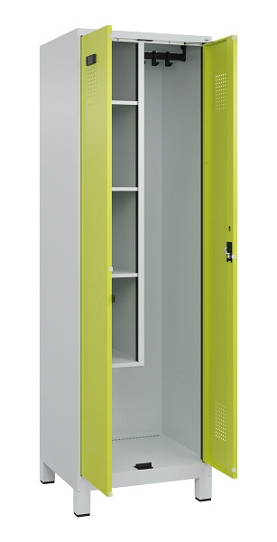C+P Putzmittel-Spind Evolo PLUS, mit Füßen, 2 Abteile, 1950x600x500mm, 7035/002, Zylinderschloss, 049110-00 S10042